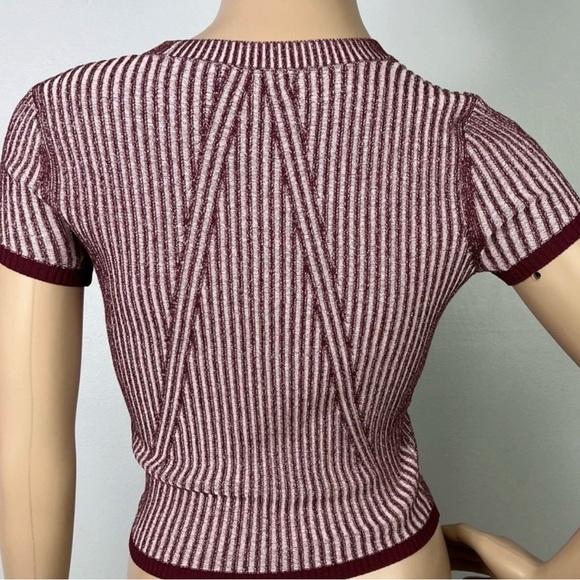 Rag & bone Ribbed Knit Top T Shirt Raspberry Pink - Picture 11 of 11